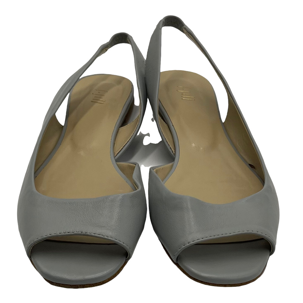 J. Jill Pearl Gray Slingback Open/Peep-Toe Flats